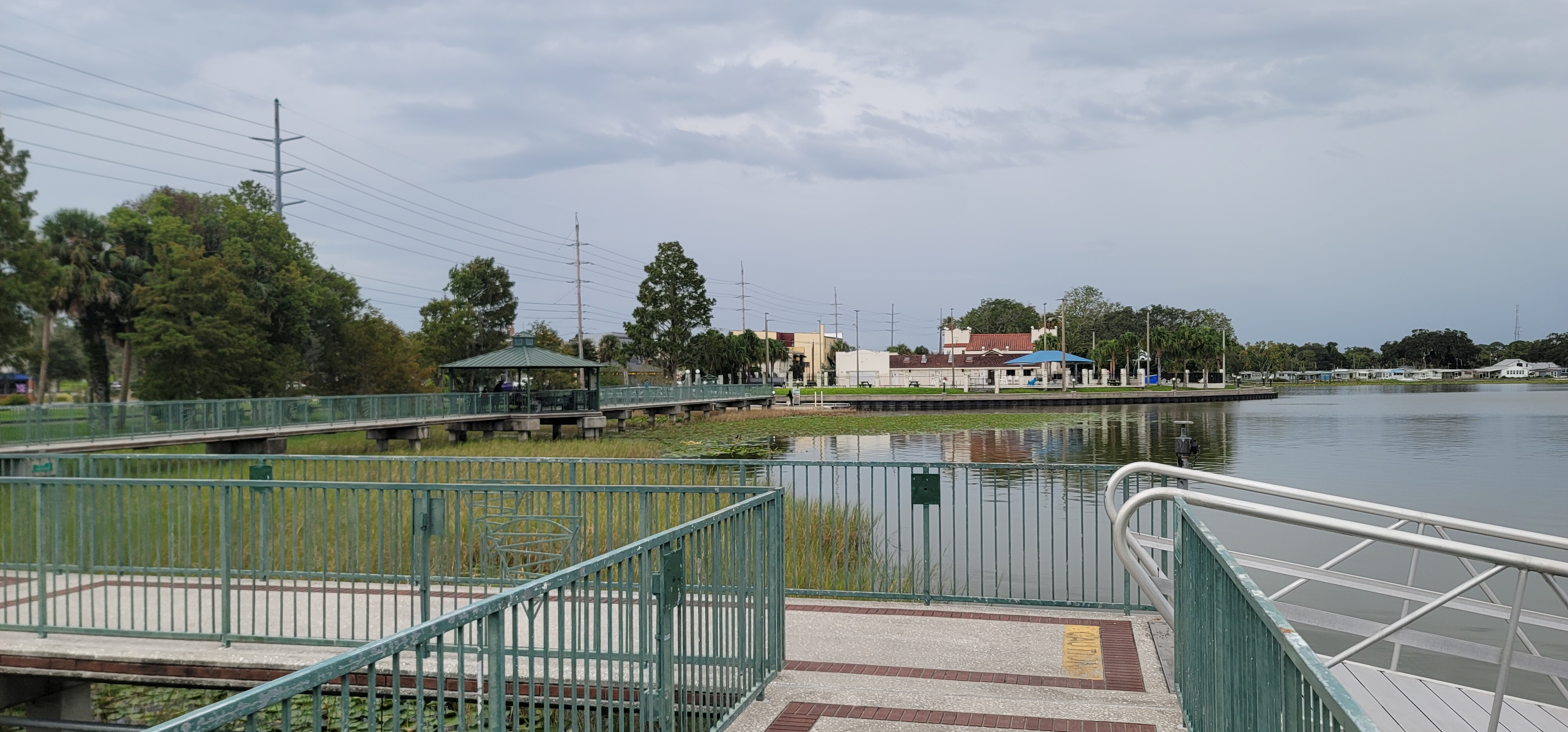 A picture of the Lake Walk, taken from the middle of it facing Ferran Park