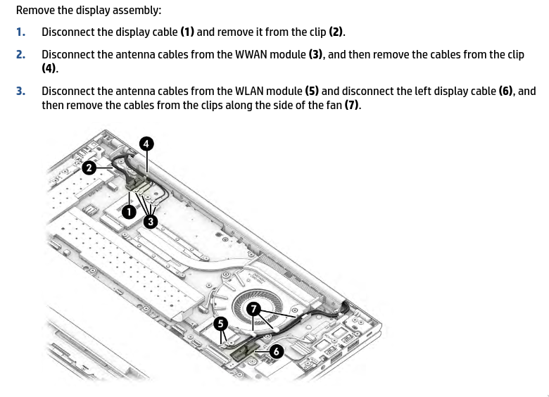 Instructions from the elitebook manual